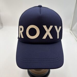 Roxy Navy Blue Trucker Hat with White Logo